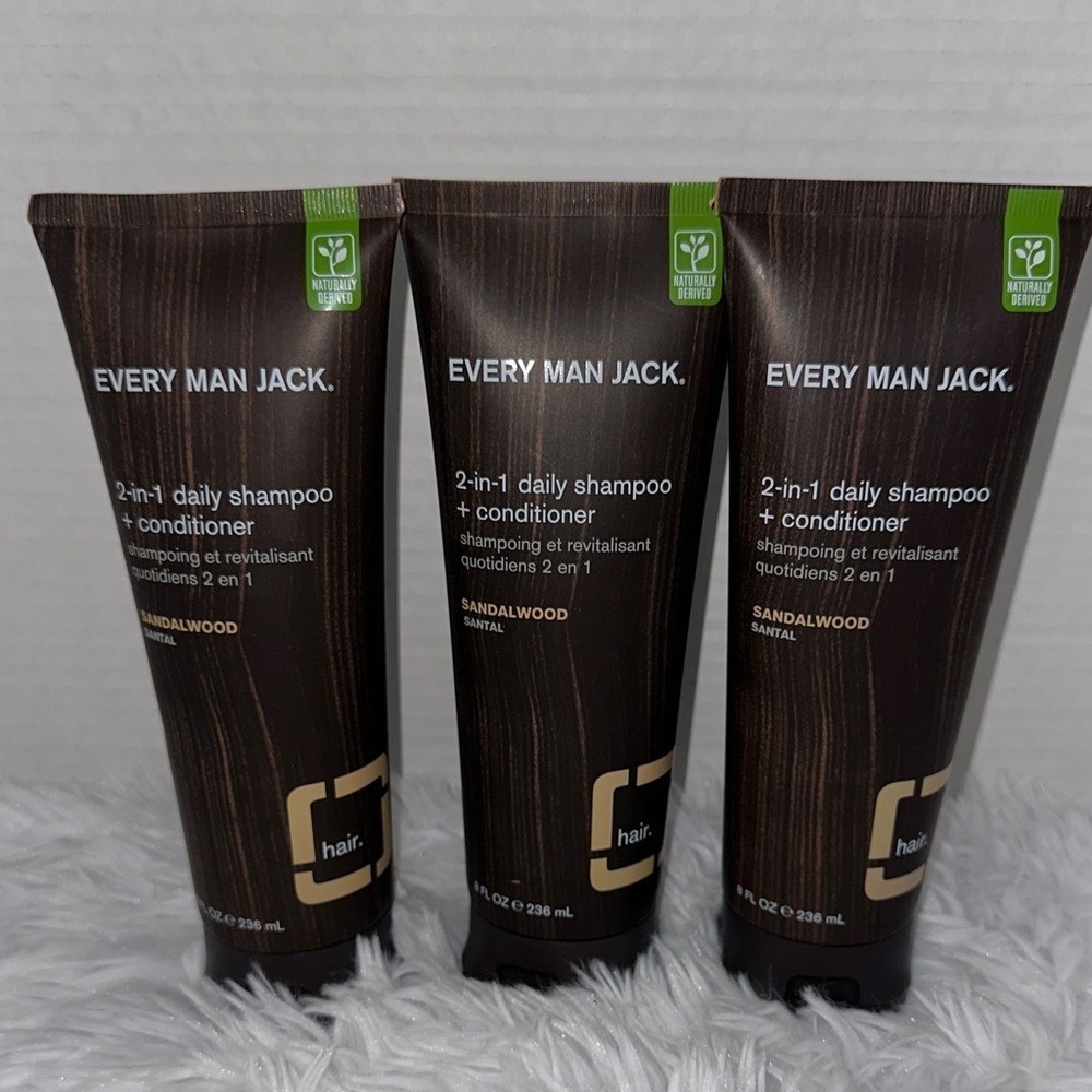 Every Man Jack 2-in-1‎ Daily Shampoo + Conditioner Sandalwood 8oz 3 Pack